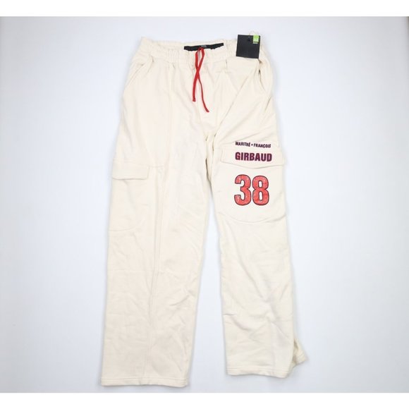NOS Vintage 90s Marithe Francois Girbaud Mens XL Baggy Wide Leg Cargo Sweatpants - Picture 1 of 11